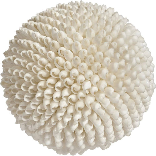 White Bubble Shell Orb 4"