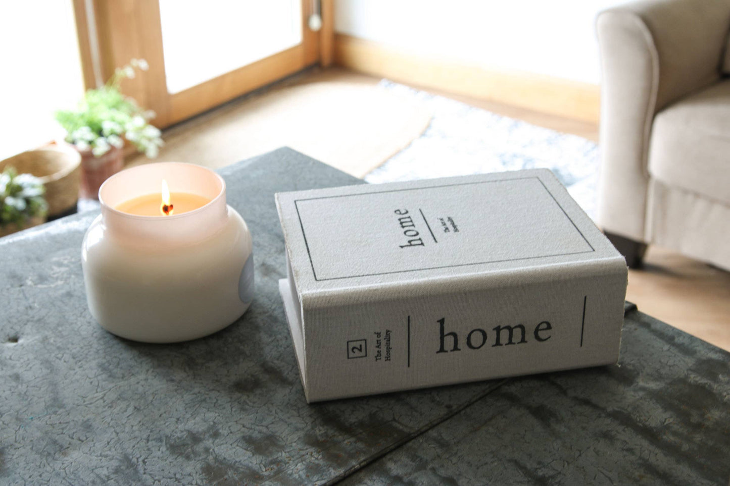 Home White Faux Book Decorative Wood Storage Box with Lid