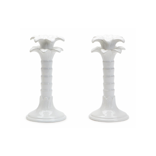 Palm Leaf Candlestick Holders Set Of Two