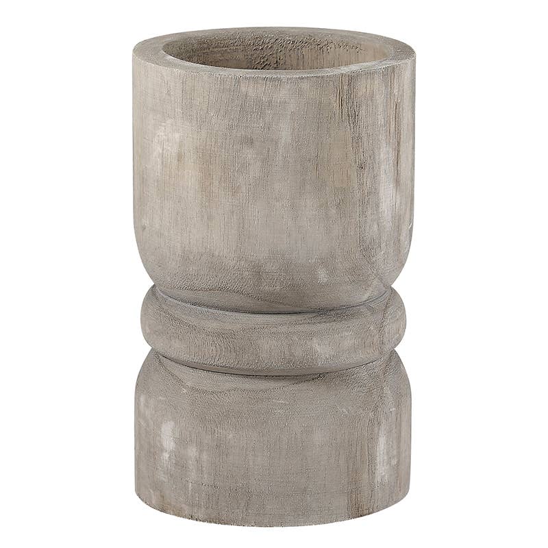 Succulent Pillar - Grey Paulownia Wood