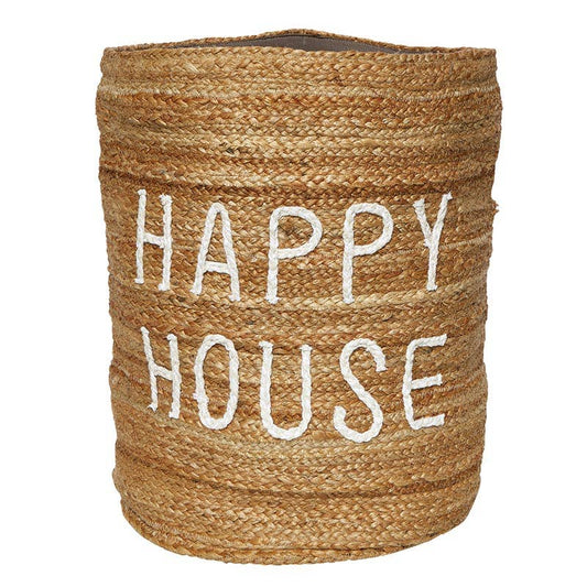 Jute Basket - Happy House