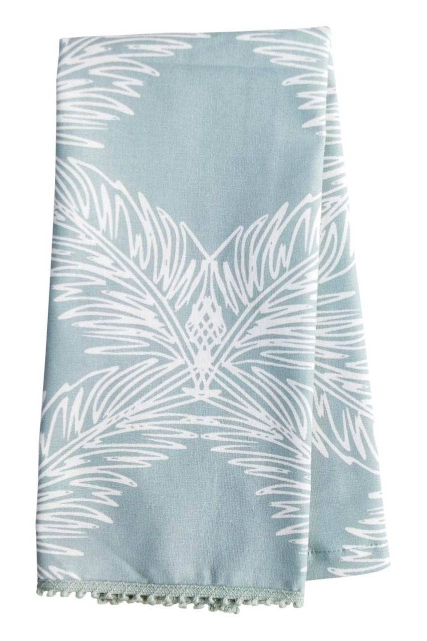 palm mineral gray printed cloth guest towels